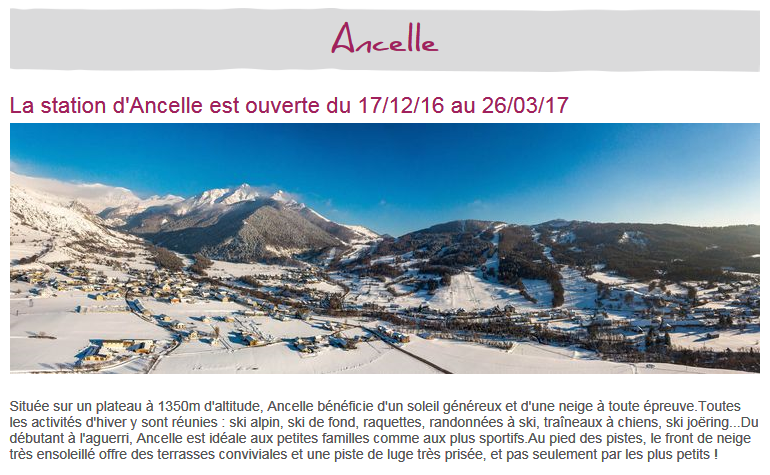 Location proche d'Ancelle