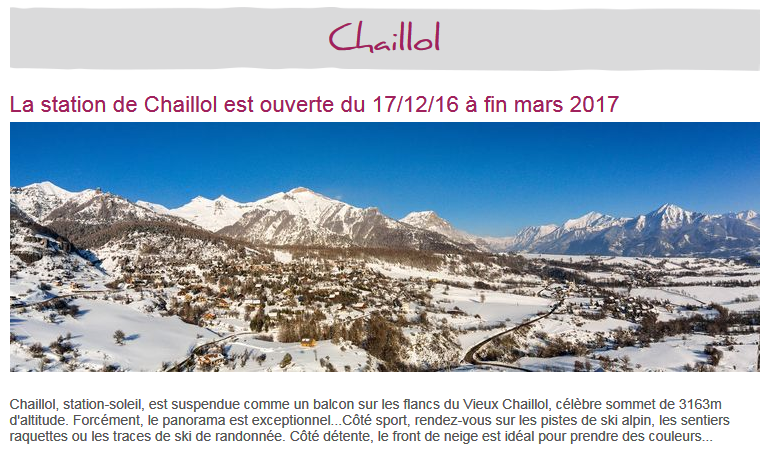 Location proche de Chaillol