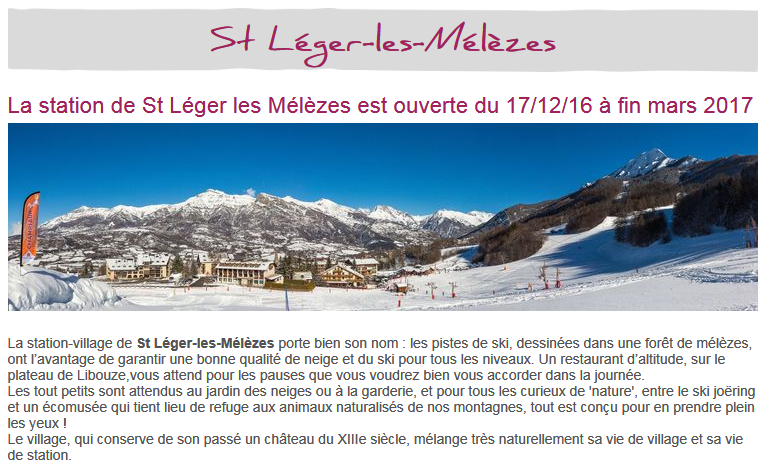 Location proche de St Leger